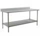 Eagle Group T2430SB-BS Budget Stainless Bench with Backsplash, Stainless Bottom Shelf and Legs