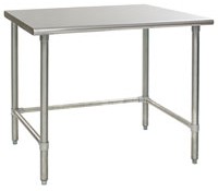 Eagle Group Budget Series Flat Top Stainless Steel Work Table with Stainless Base