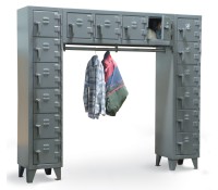 Strong Hold Free Standing Compartment Locker – 12-Gauge Steel Multi-Compartment Locker with Wardrobe Rod & 3-Point Locking