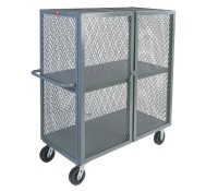 Jamco 2-Shelf VB-Series Mesh Security Cart | Lockable Mobile Storage Cart