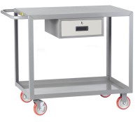 Little Giant 2-Shelf Steel Service Cart with Drawer