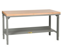 Little Giant Adjustable Height Welded Workbench, Butcher Block Top