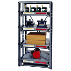 MECO Roll-Out Shelving Starter Unit RSR335-3 | Heavy-Duty 3-Shelf Steel Storage Rack