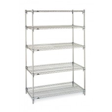 Metro 5-Shelf Stainless Steel Wire Shelving Unit- A182474NS5 Metro 5-Shelf Stainless Steel Wire Shelving Unit- A182474NS5