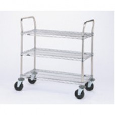 Metro 3-Shelf Chrome Plated Wire Utility Cart - 3SPN33DC Metro 3-Shelf Chrome Plated Wire Utility Cart - 3SPN33DC