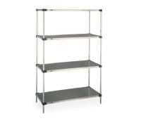 Metro 4-Shelf Galvanized Solid Shelving Unit
