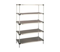 Metro 5-Shelf Stainless Solid Shelving Unit