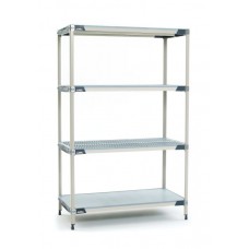 Metro 4-Shelf MetroMax-i Solid Grid Plastic Shelving - X316F4 Metro 4-Shelf MetroMax-i Solid Grid Plastic Shelving - X316F4