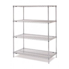 Metro 4-Shelf Brite Industrial Stock Room Wire Shelving - N316BR Metro 4-Shelf Brite Industrial Stock Room Wire Shelving - N316BR
