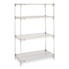 Metro 4-Shelf Stainless Steel Wire Shelving Unit- A182463NS4 Metro 4-Shelf Stainless Steel Wire Shelving Unit- A182463NS4
