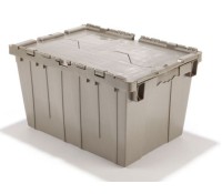 Monoflo Attached Lid Plastic Containers Reusable Stack Nest Totes