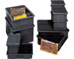 Quantum Conductive Dividable Grid Container DG91035CO – ESD-Safe Storage Bin