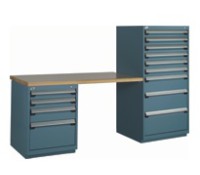 Rousseau R5WH4-2001 Modular Drawer Workbench – 400 lb Drawers, Full-Access Storage, Tool-Free Reconfigurable
