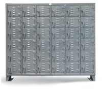 Strong Hold 36-Compartment Locker – Heavy-Duty 12-Gauge Steel Locker with Louvered Doors & 3-Point Locking