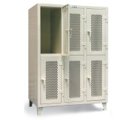 Strong Hold Ventilated Doors Locker – 12-Gauge Steel 6-Door Industrial Locker with 3-Point Locking & Welded Legscker