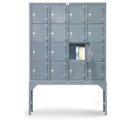 Strong Hold Personal Cell Storage Locker – Angled Multi-Tier Steel Locker with Individually Keyed Compartments