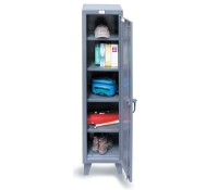 Strong Hold Single Tier Locker – 12-Gauge Steel Industrial Locker with 4 Adjustable Shelves & 3-Point Locking