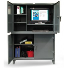 Strong Hold 4.56-CC-244 2-Compartment Computer Workstation – Heavy-Duty Steel Cabinet with Lockable Compartments Strong Hold 4.56-CC-244 2-Compartment Computer Workstation – Heavy-Duty Steel Cabinet with Lockable Compartments