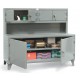 Strong Hold 75-UC-301 Steel Workstation | Cabinet with Upper & Lower Storage Compartments