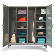 Strong Hold Double Shift Janitorial Supply Cabinet - 66-DSBC-248 Strong Hold Double Shift Janitorial Supply Cabinet - 66-DSBC-248