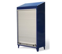 Strong Hold Roll-Up Door Cabinet with Slope Top