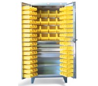 Strong Hold Stainless Steel 4 Drawer Bin Cabinet | Durable Industrial Storage Solution