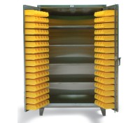 Strong Hold Stainless Steel 4-Shelf Bin Cabinet