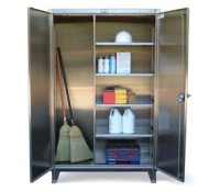Strong Hold Stainless Steel Broom Closet Cabinet