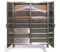 Strong Hold Double Shift Stainless Lab Cabinet Lockable Storage