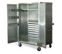 Strong Hold Stainless Mobile Wardrobe Cabinet | Heavy-Duty Mobile Garment Storage