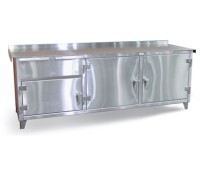 Strong Hold Stainless Steel Countertop Cabinet with Drawer and Lockable Compartments