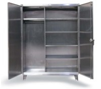 Strong Hold Stainless Steel Wardrobe Cabinet | Hanger Shelf and Tool Storage