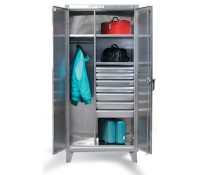 Strong Hold Stainless Steel Wardrobe Cabinet with Drawers