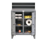 Strong Hold 34-SD-DS-284 Double Duty Shop Desk – Dual Lockable Compartments for Multi-Shift Storage