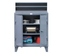 Strong Hold 34-SD-282 Foreman’s Cabinet Desk – 12-Gauge Steel Top, Sloped Writing Surface, Heavy-Duty Storage