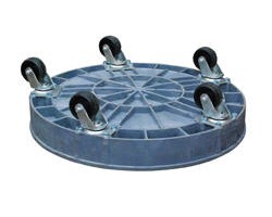Vestil DRUM-PDD Multi-Level Plastic Drum Dolly | Two-Tier Fit for 30 and 55 Gallon Drums