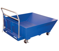 Vestil Low Profile Parts Hopper | 1/2 Cu Yd Forklift Dump Hopper with Casters