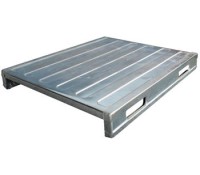 Vestil Solid Deck Galvanized Steel Pallet | Heavy-Duty Welded Pallet for Plant Transport