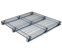 Vestil Galvanized Welded Wire Pallet | Stackable 4-Way Access Steel Wire Deck Pallet