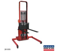 Wesco Heavy-Duty Powered Fork Stacker, 1,500 or 2,000 lb Capacity