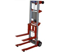 Wesco Fixed Base Hand Winch Lifter: 400 lb Capacity, Invertible Forks, Narrow Base