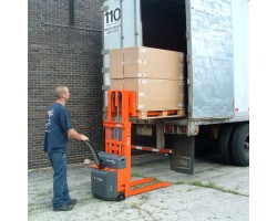 Logitrans Logiflex Mini-1003-65 Fully Powered Walkie Stacker with 2,200 lb capacity