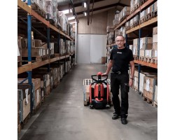 Logitrans Mover-48 Lithium Fully Powered Pallet Truck 3300 lb 48 Inch Forks Fast Swap Battery
