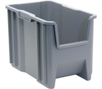 Quantum Giant Stacking Plastic Bins for Large Parts and Warehouse Storage