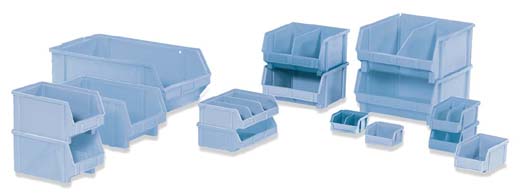 LEWISbins Small Part Blue Plastic Bins