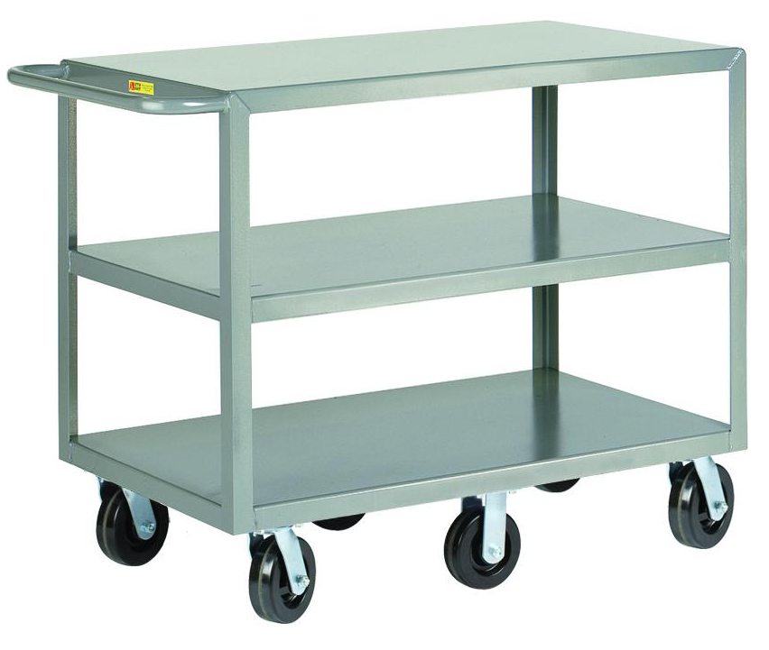 Little Giant 3-Shelf Heavy Duty 6-Wheeled Steel Cart