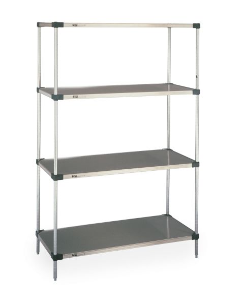 Metro 4-Shelf Stainless Solid Shelving