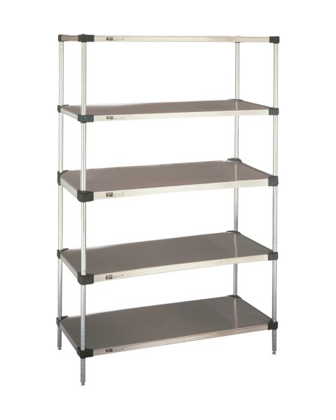 Metro 5-Shelf Galvanized Solid Shelving Unit