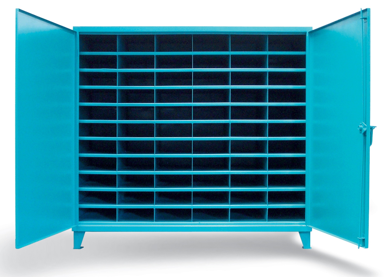 Strong Hold Extra Wide Metal Bin Storage Cabinet, 66 Openings