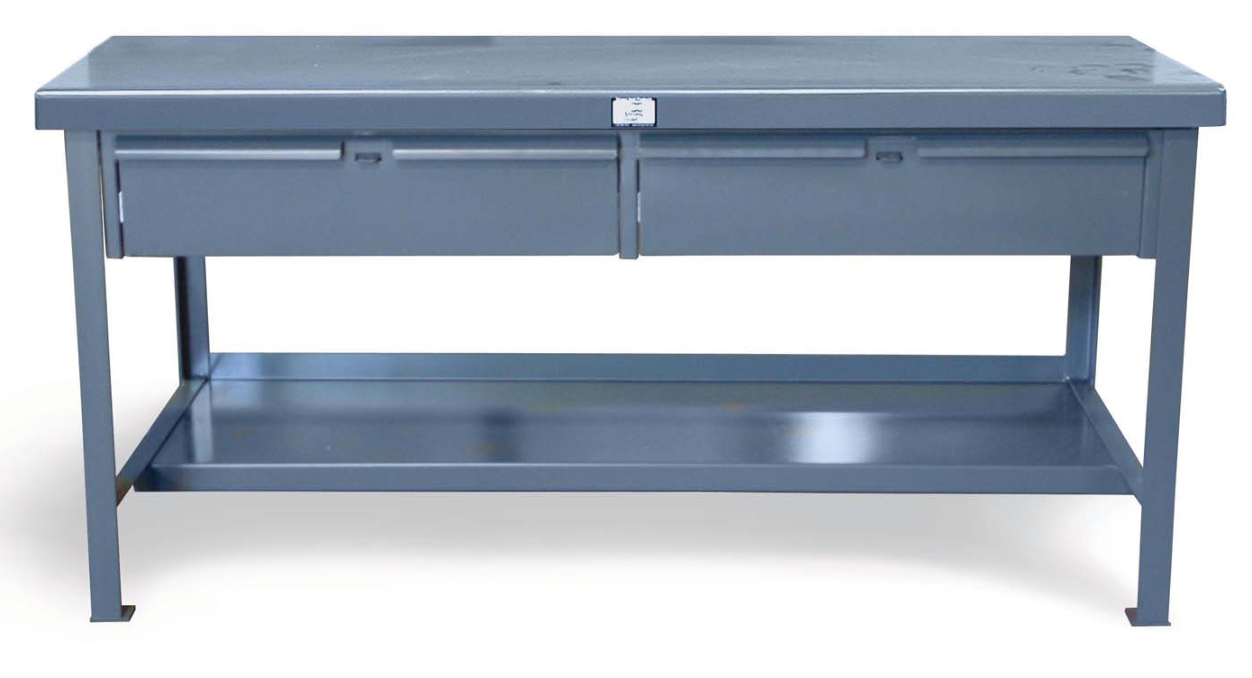 Strong Hold Industrial Shop Table with 2 Drawers